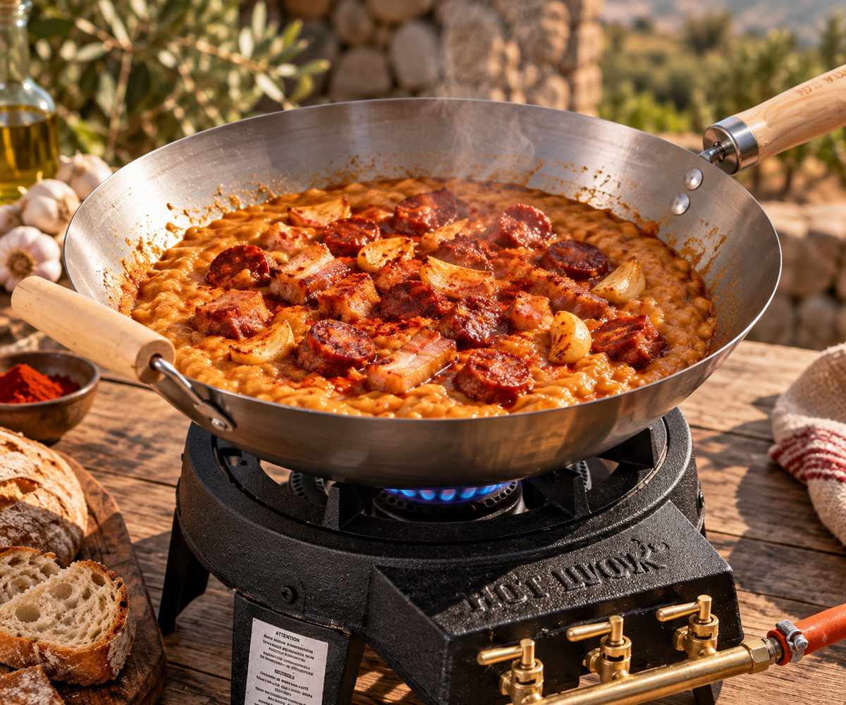 Gachas Manchegas – Traditional Spanish Gachas with Chorizo and Panceta