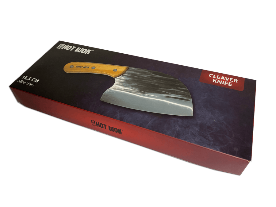 HOT WOK cleaver knife with alloy steel blade and bamboo handle