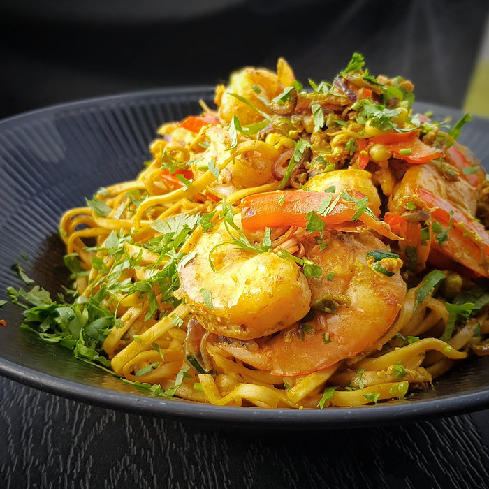 Noodles with tiger prawns made by HOT WOK - HOT WOK